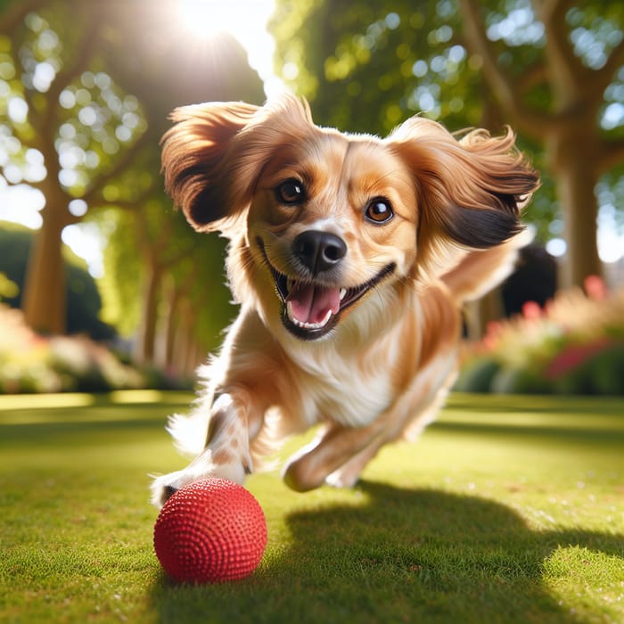 Playful Dog Enjoying Sunny Day - Cheerful Scene