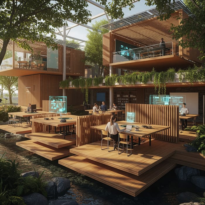 Futuristic Nature-Integrated Educational Pavilion