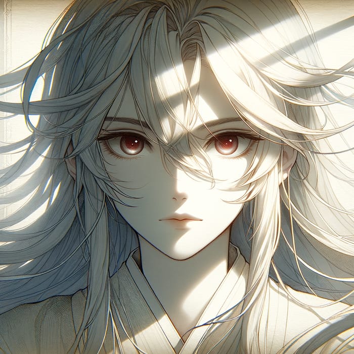 Captivating Anime Boy with Piercing Red Eyes - Enigmatic Aura Explored