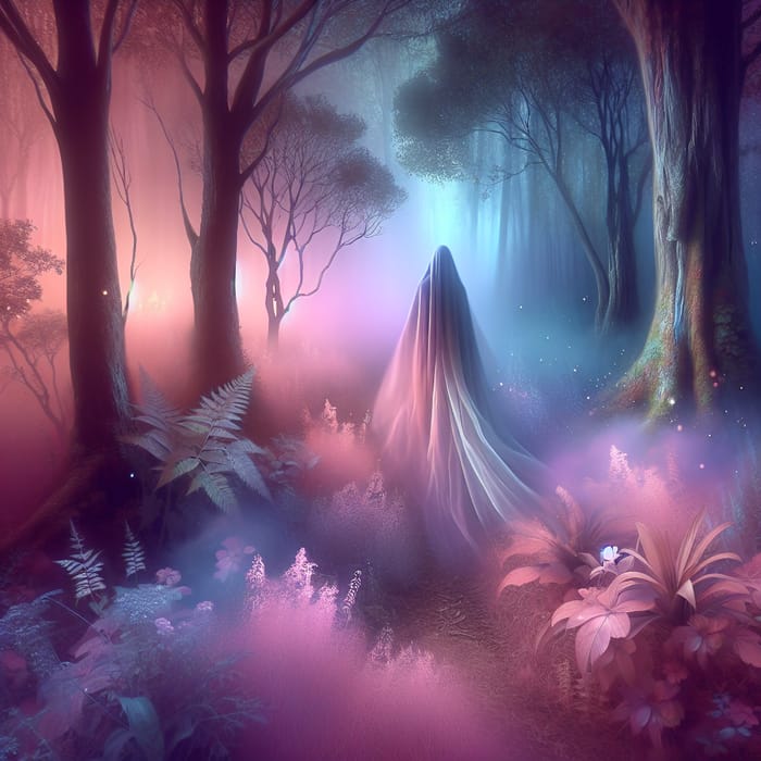 Mystical Figure in Enchanted Forest Art