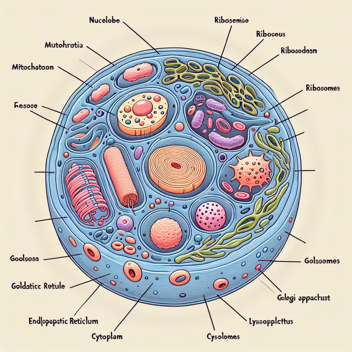 Eukaryotic Cell Components Detailed Illustration