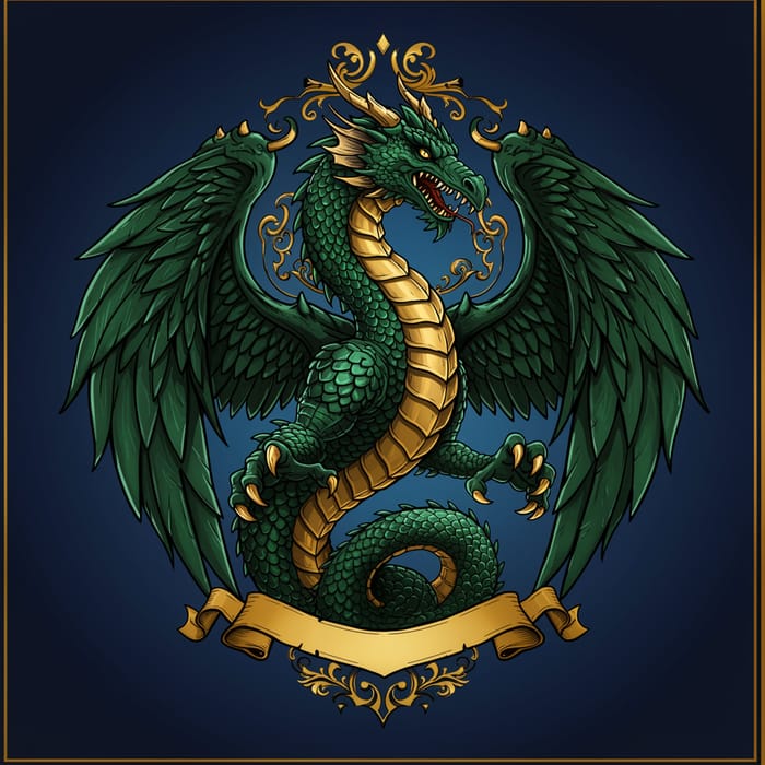 Chinese Family Crest: Winged Eastern Dragon