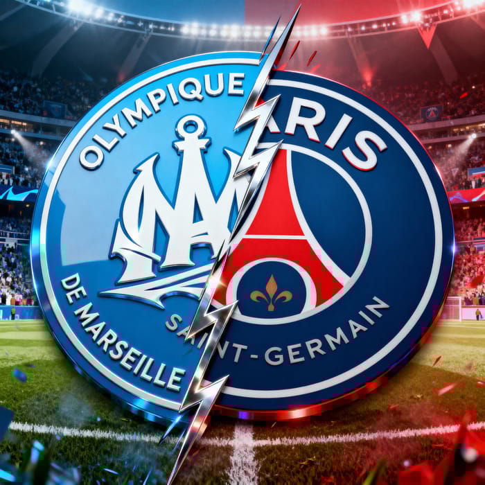 Olympique Marseille & Paris SG Logo Fusion