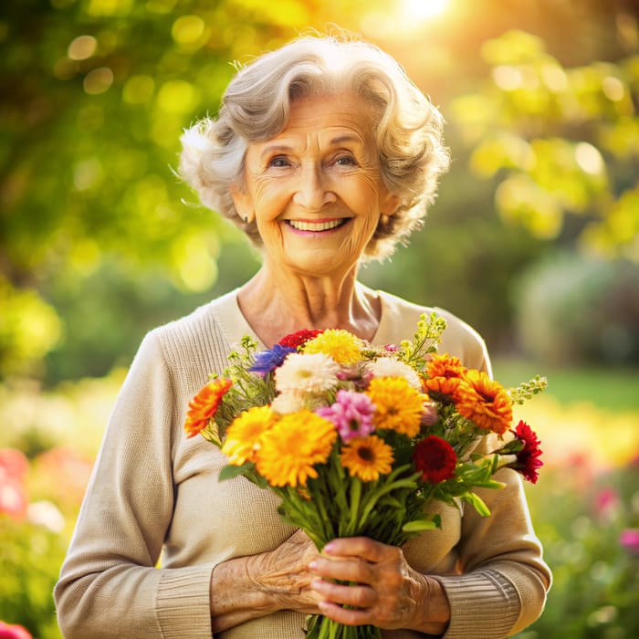 Grandma's Joy: A Bouquet of Colorful Flowers Grandma's Joy: A Bouquet of Colorful Flowers