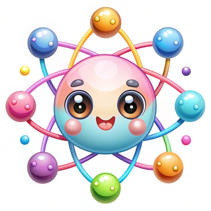 Cute Kawaii Molecule Character Design