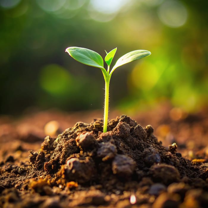 Small Sprout Growing from Dirt