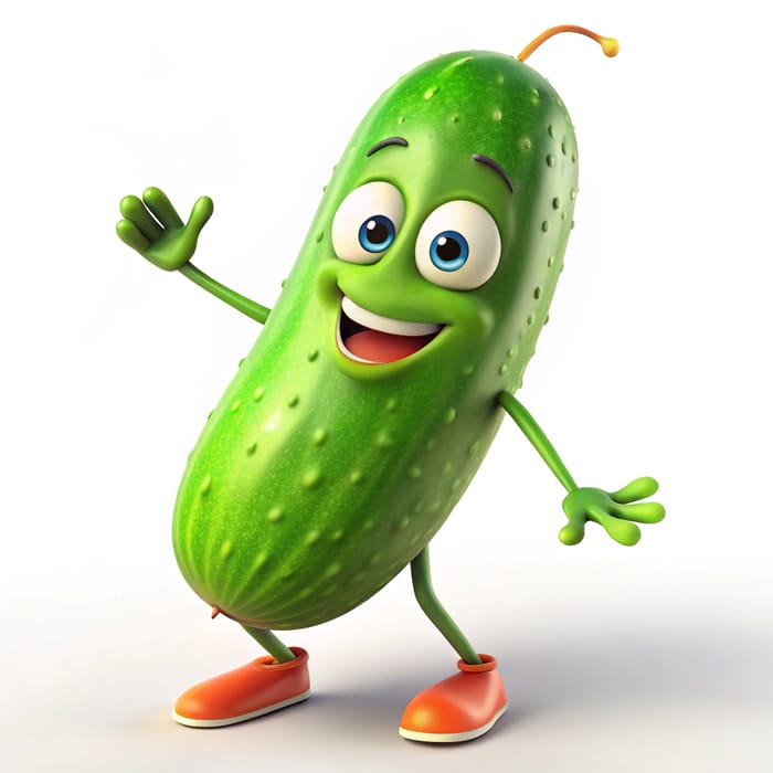 Animated Cucumber Sprite with Legs - Cartoon Style