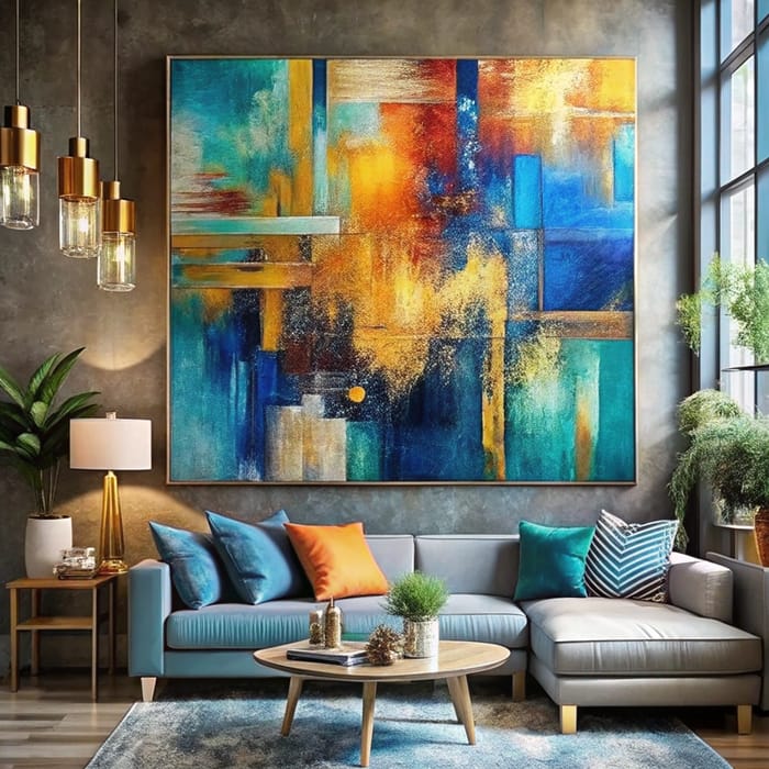 Vibrant Modern Abstract Painting for Home Decor