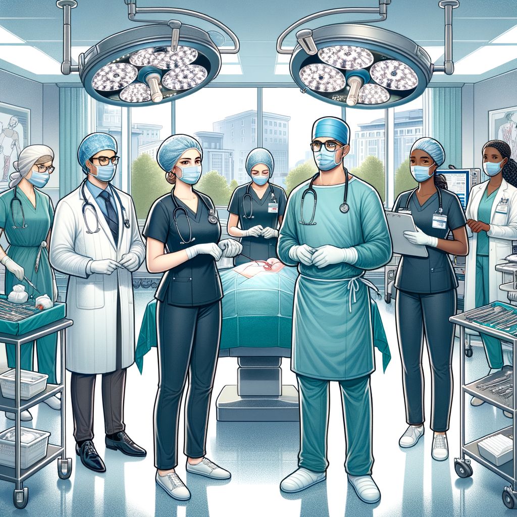 Professional Operating Room Etiquette Illustration AI Art Generator