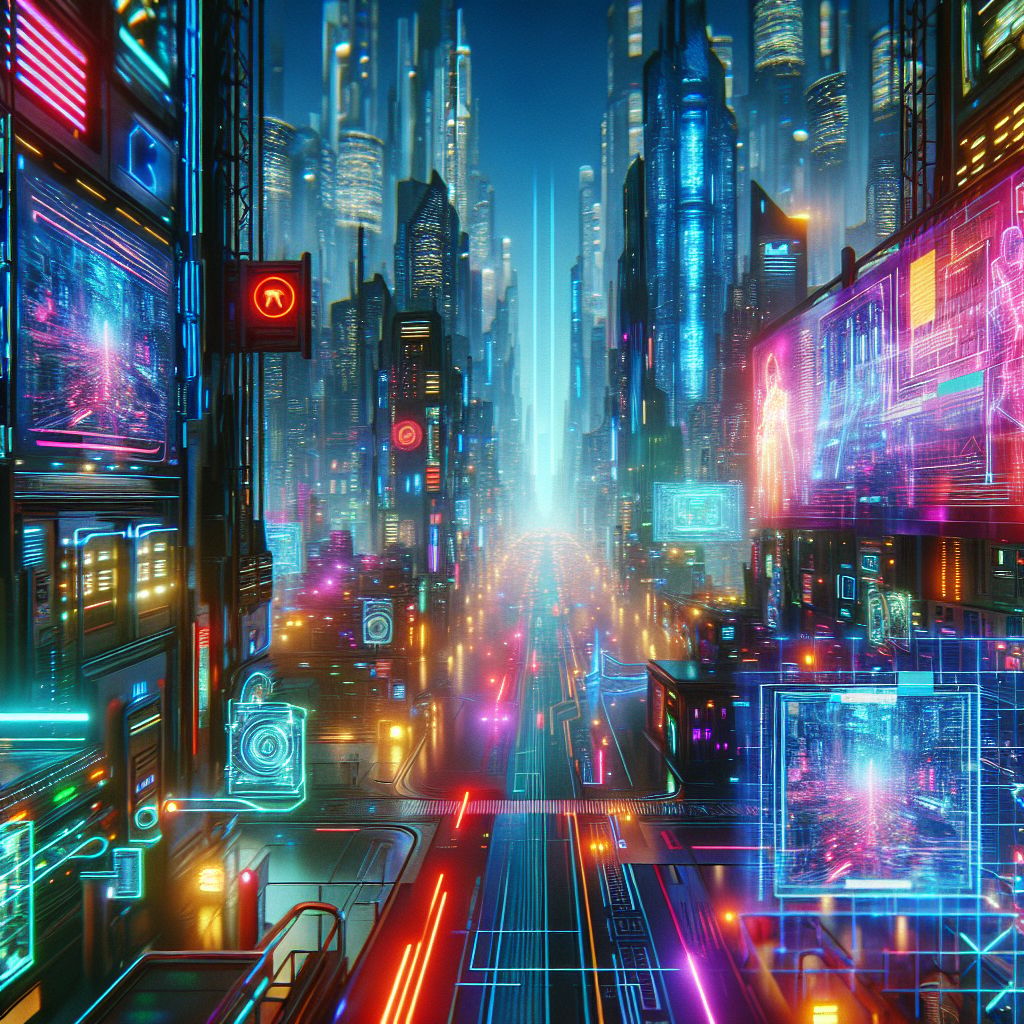 Futuristic Cityscape: Cyberpunk Digital Artwork | AI Art Generator ...