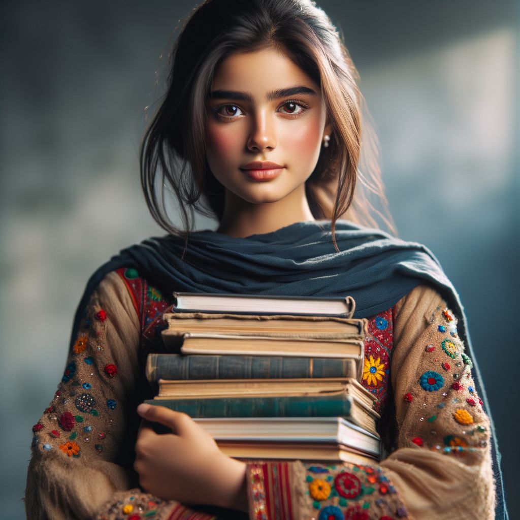 empowered-south-asian-girl-with-books-tribal-roots-ai-art-generator