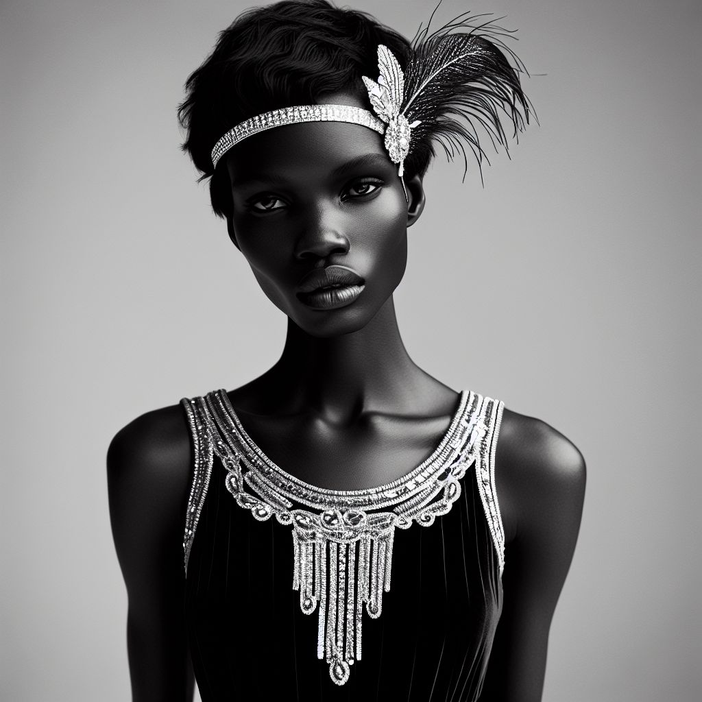 flapper headpiece black