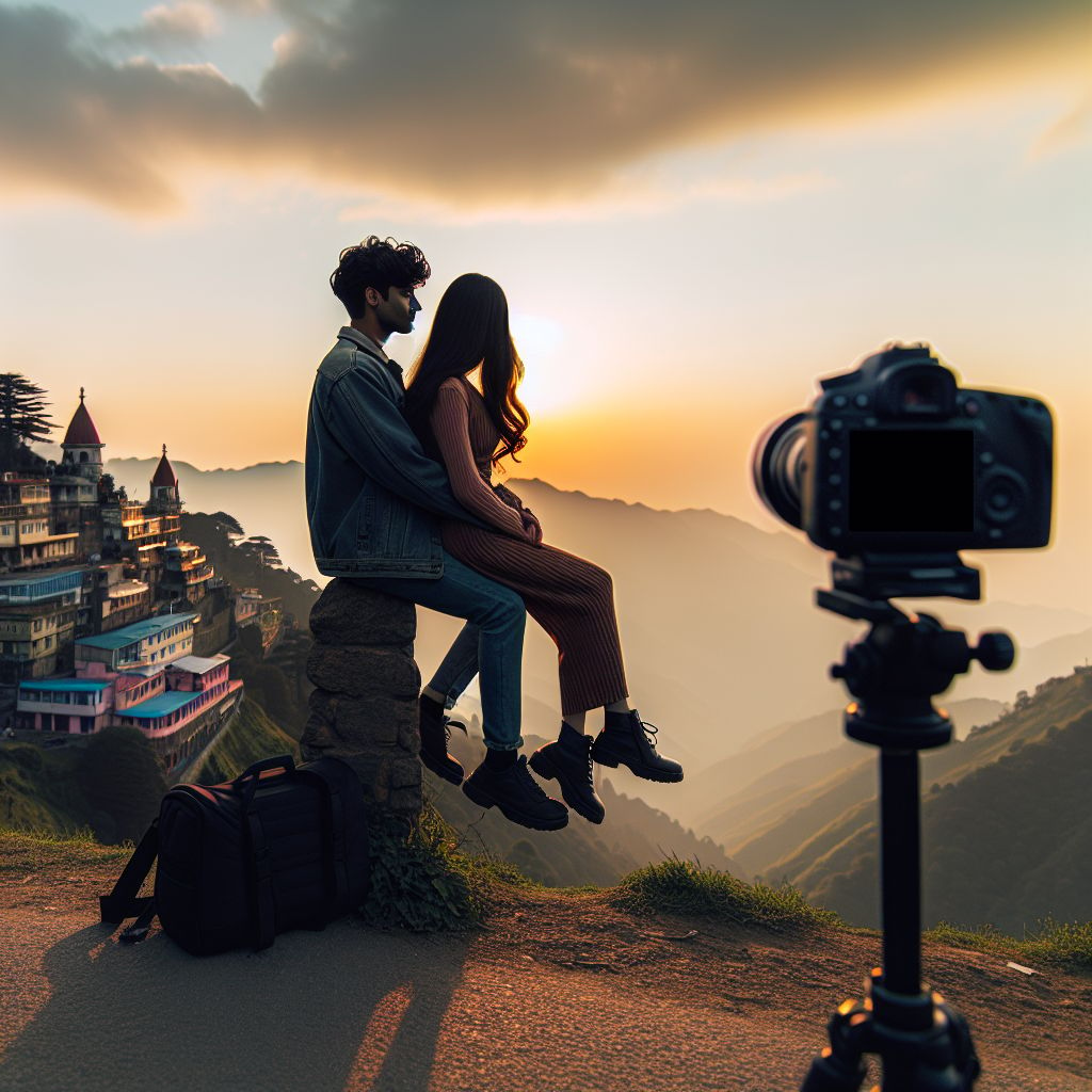 Romantic South Asian Couple Photoshoot in Mussoorie | Sunset View | AI ...