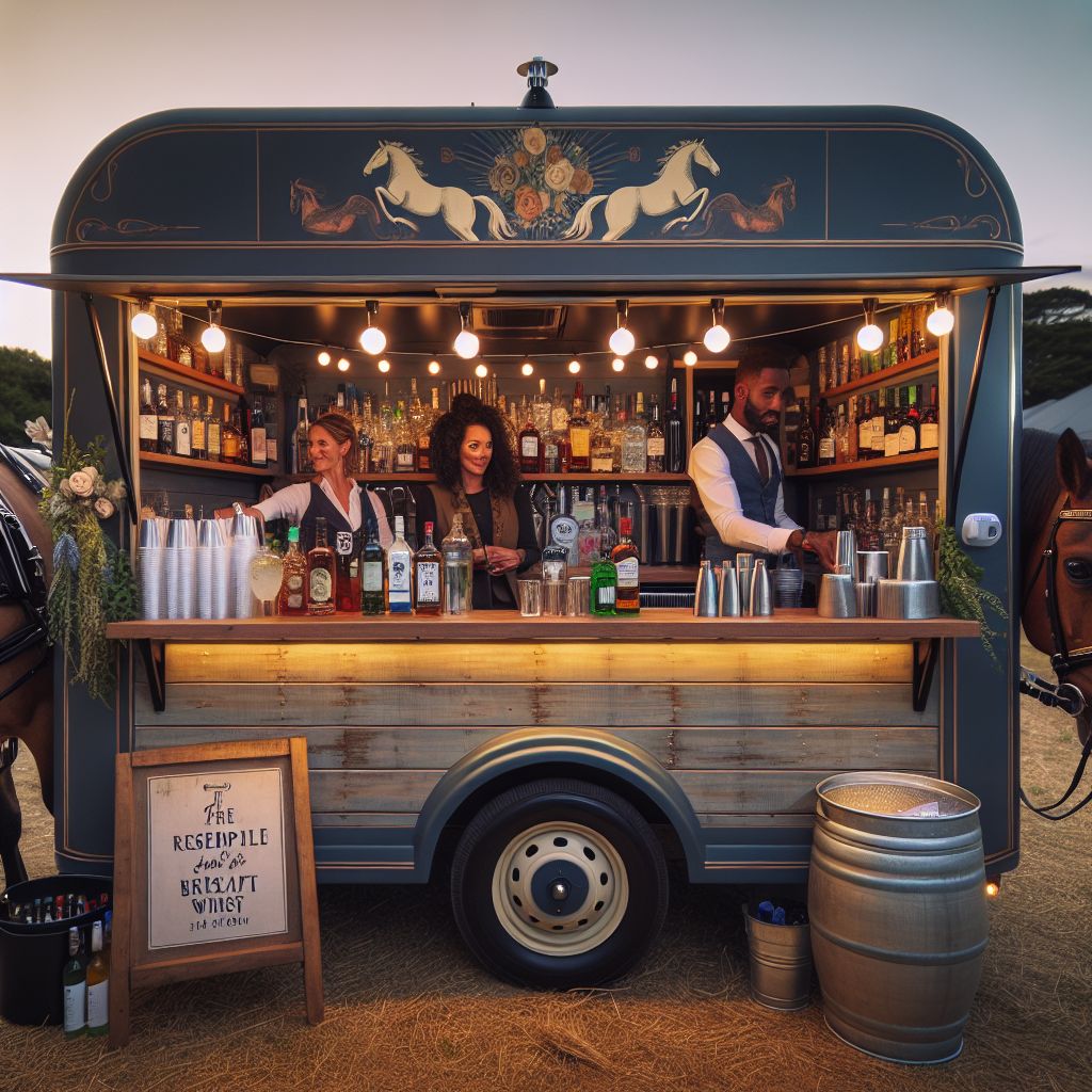 Mobile Bar In Rustic-chic Horse Box 