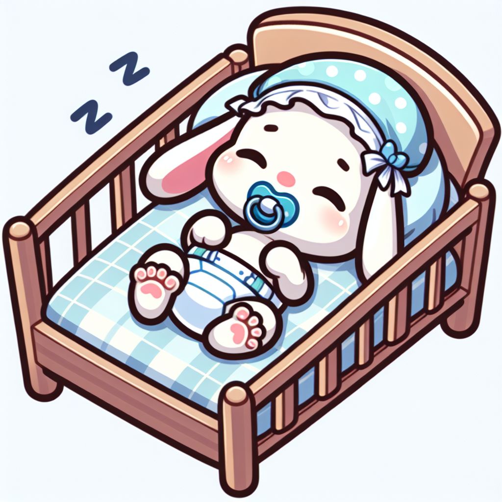 Adorable One-Month Old Bunny Sleeping in Crib | AI Art Generator | Easy