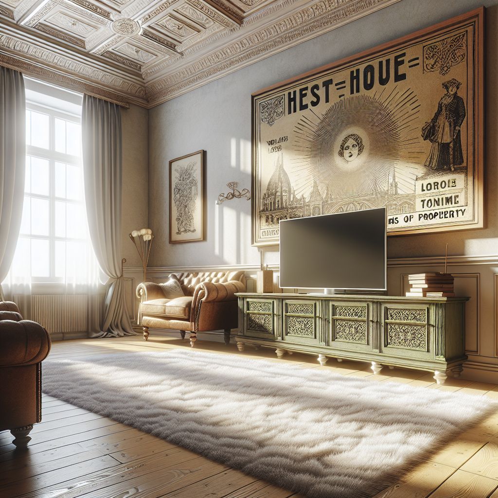 Vintage-styled Living Room with Sunlit Charm | AI Art Generator | Easy