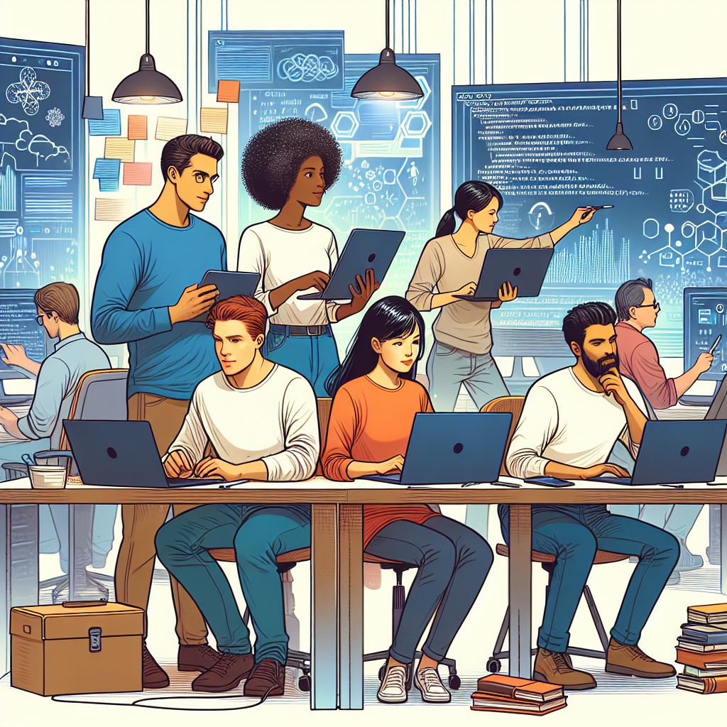 Collaborative Data Engineers in Modern Office Setting | Teamwork ...