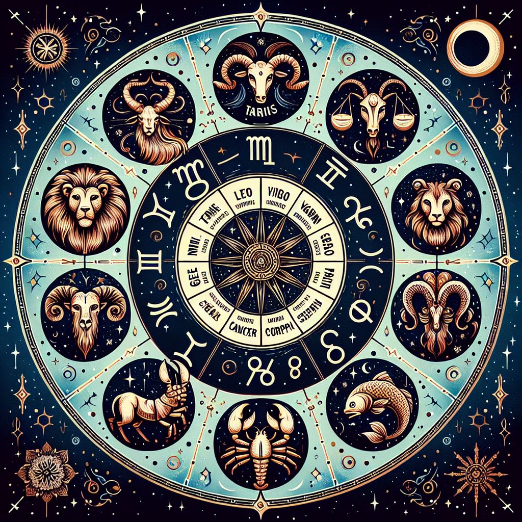 Astrological Zodiac Signs Art Zodiac Symbol Circle Design AI Art