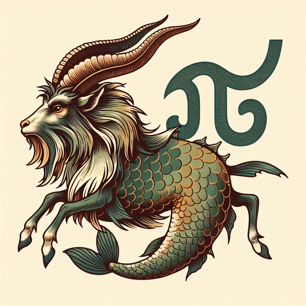 Capricorn Zodiac Sign Sea Goat Symbol Astrological Sign AI Art Capricorn Zodiac Sign Sea Goat Symbol Astrological Sign AI Art