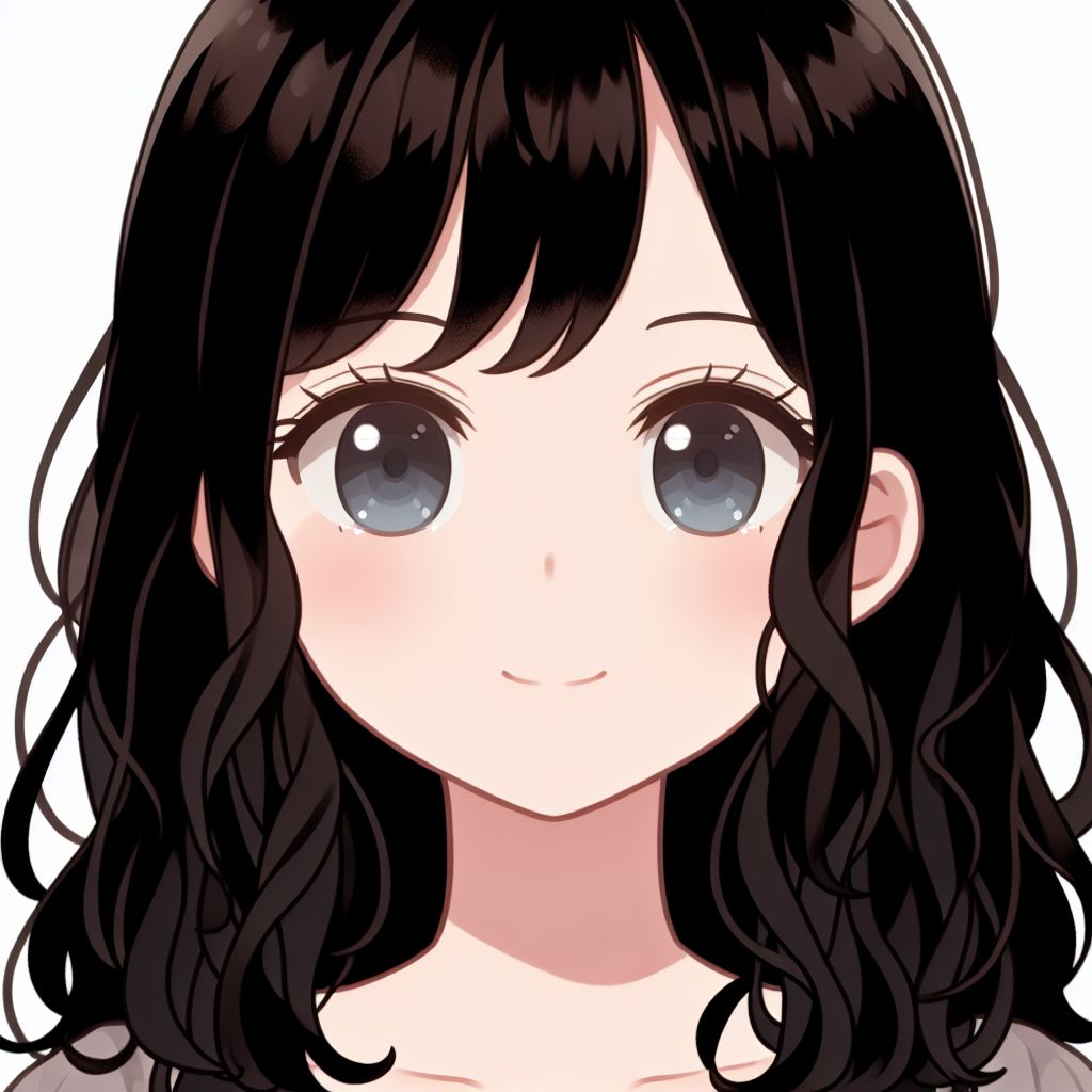 Adorable Young Girl with Wavy Black Hair | AI Art Generator | Easy-Peasy.AI
