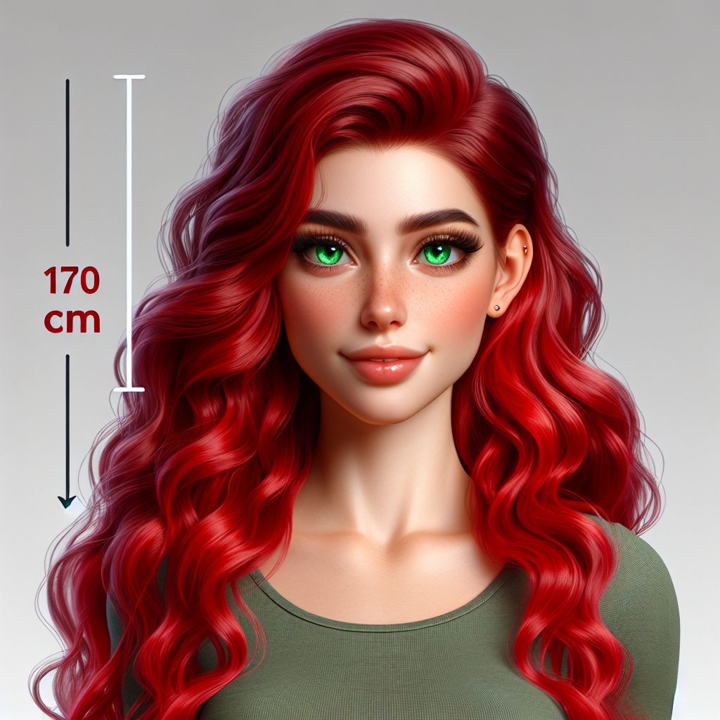 Vivid Red Hair and Sparkling Green Eyes - Radiant Woman Portrait | AI ...