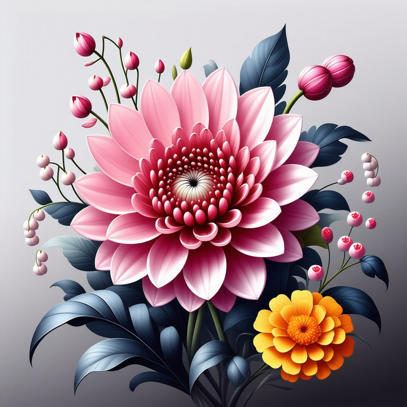 Chrysanthemum, Lilly of the Valley & Marigold Flowers Chrysanthemum, Lilly of the Valley & Marigold Flowers