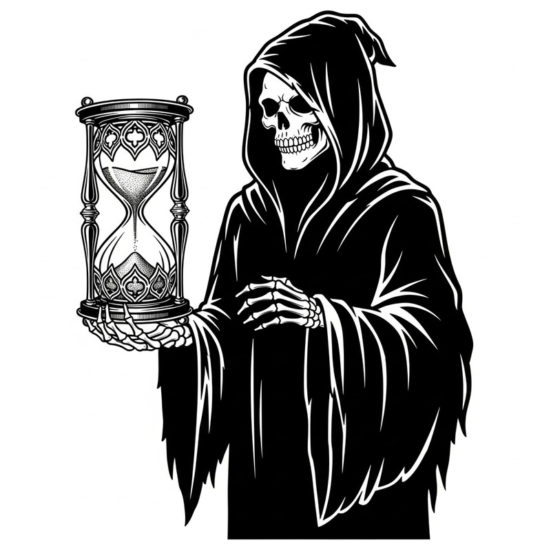 Grim Reaper Tattoo Stencil: Symbolizing the Essence of Time Grim Reaper Tattoo Stencil: Symbolizing the Essence of Time