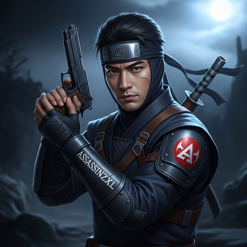 Stealthy Ninja with Assassinzxl Clan and Gun Stealthy Ninja with Assassinzxl Clan and Gun