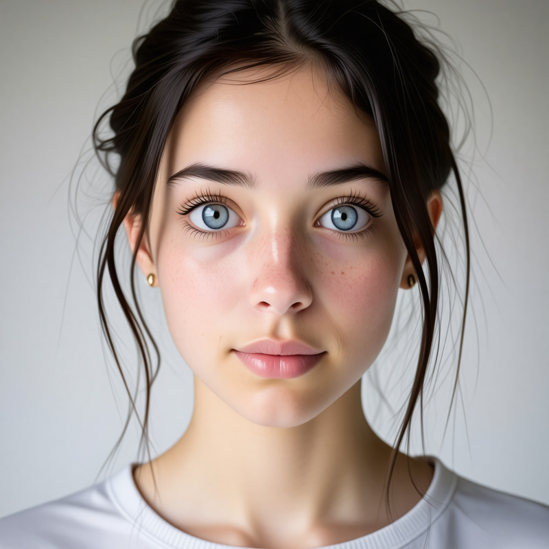 Teenage Girl with Big Blue Eyes - Photography