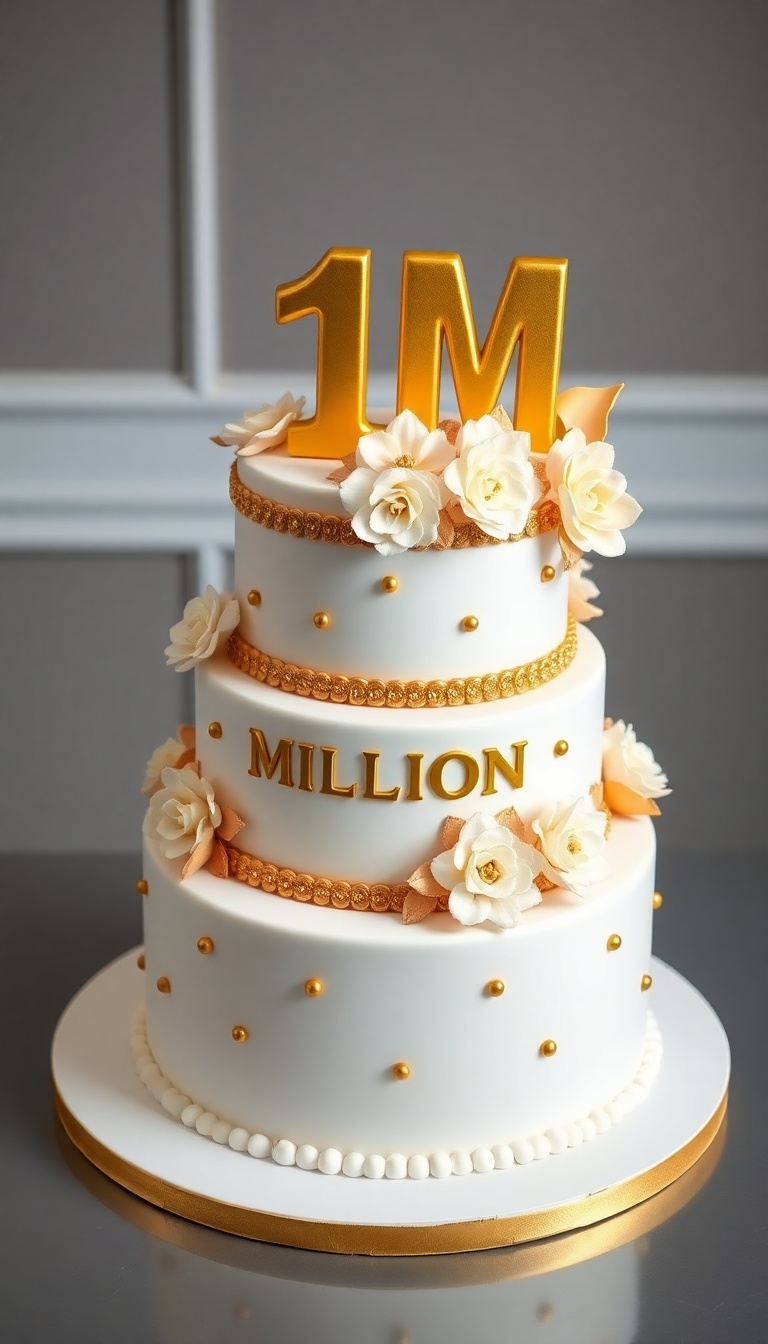 Luxurious 1M Instagram Followers Celebration Cake Luxurious 1M Instagram Followers Celebration Cake