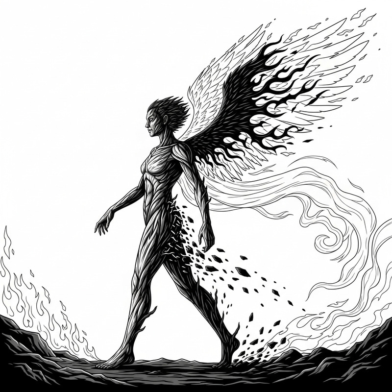 Dynamic Black-and-White Silhouette Art Dynamic Black-and-White Silhouette Art