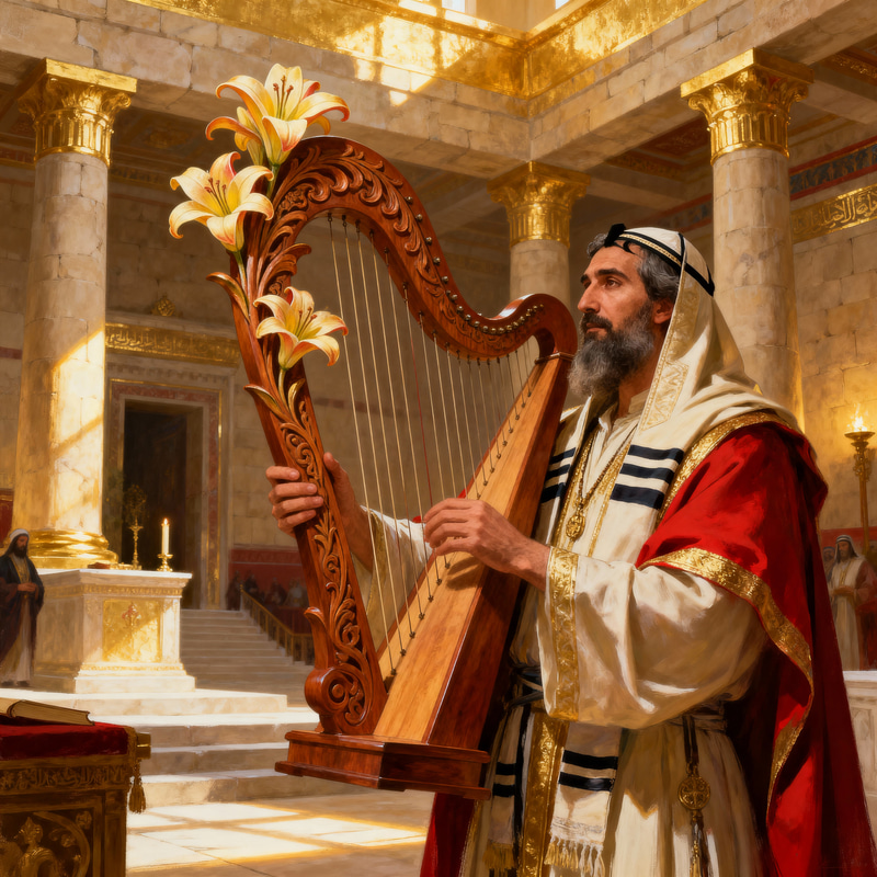 Lily-Shaped Harp of King David's Era Lily-Shaped Harp of King David's Era