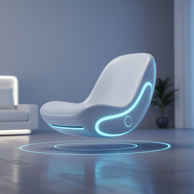 Sleek Sci-Fi Chair with Blue Tints Sleek Sci-Fi Chair with Blue Tints