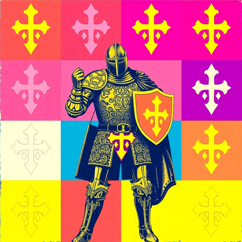 Andy Warhol's Medieval Knight Art Grid Andy Warhol's Medieval Knight Art Grid