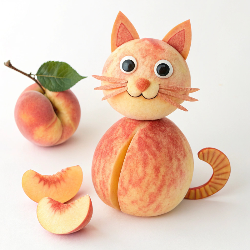 Cat Made of Peaches - A Fruity Feline Creation Cat Made of Peaches - A Fruity Feline Creation