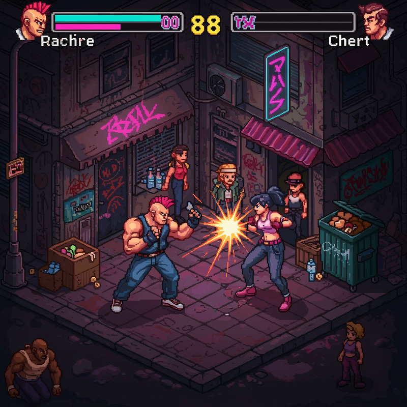 2D Isometric Pixel Art Street Fighting Game 2D Isometric Pixel Art Street Fighting Game