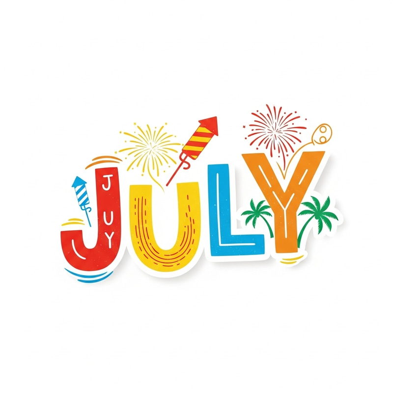 Creative Word Art for July Creative Word Art for July