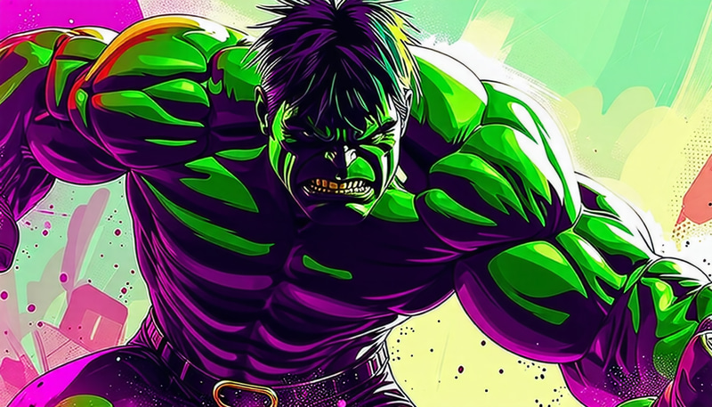 Incredible Hulk Portrait: Comic-Inspired Digital Painting Incredible Hulk Portrait: Comic-Inspired Digital Painting
