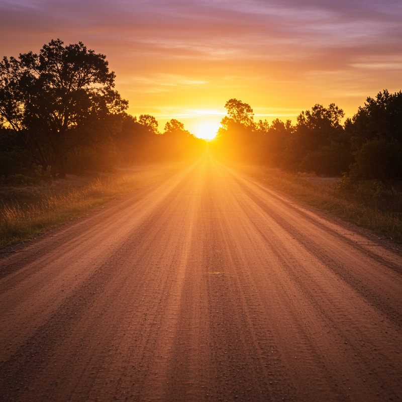 Scenic Wide Dirt Road Across the Horizon