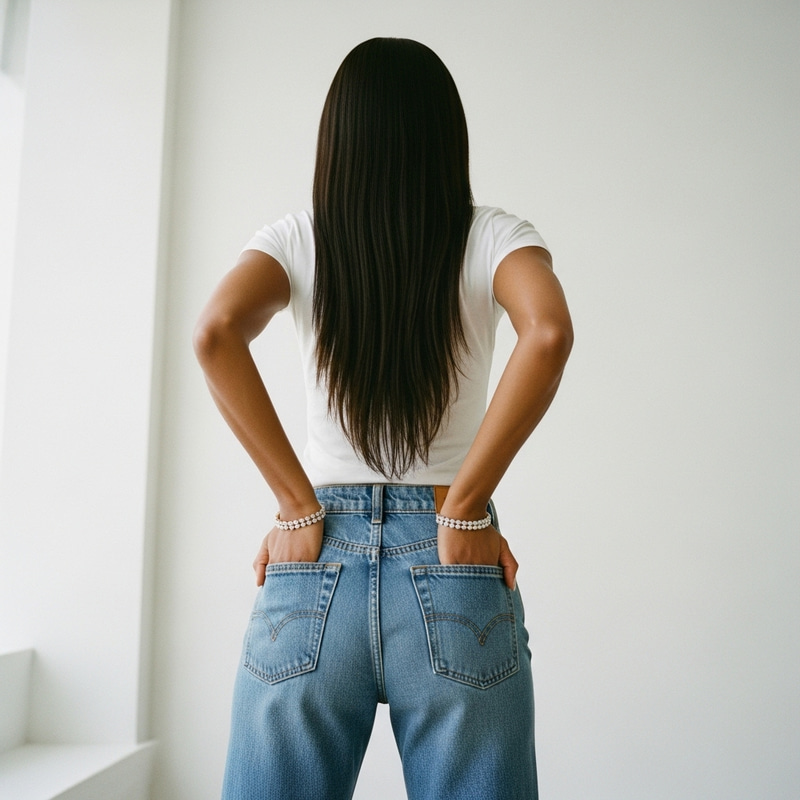 Trendy Denim Look with Diamond Bracelets Trendy Denim Look with Diamond Bracelets