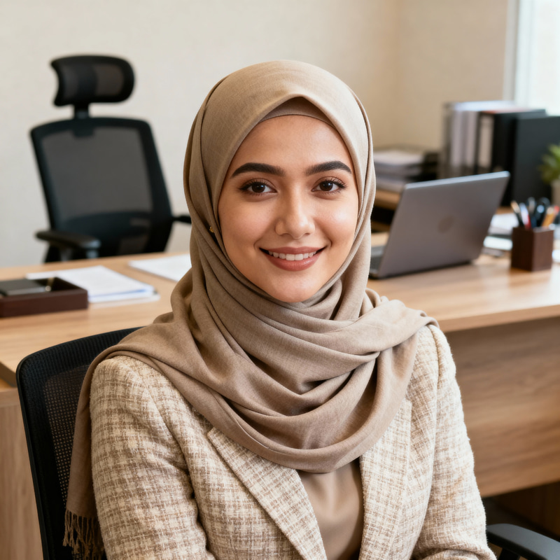 Professional Portrait of a Hijab-Wearing Woman