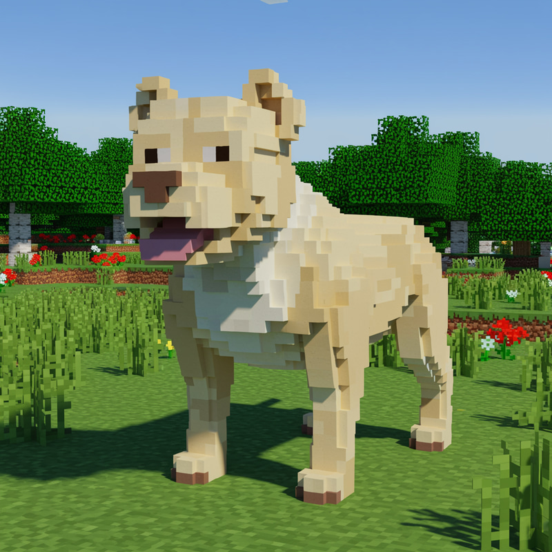 Champagne Colored Pitbull in Minecraft Champagne Colored Pitbull in Minecraft