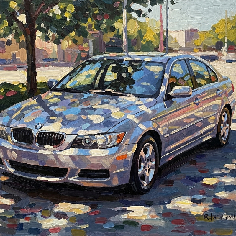 Abstract Car Art in Impressionist Style
