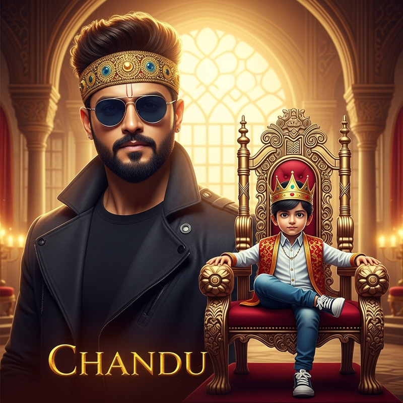 Chandu King Scene with Boy on Throne - Royal Court Majesty Chandu King Scene with Boy on Throne - Royal Court Majesty
