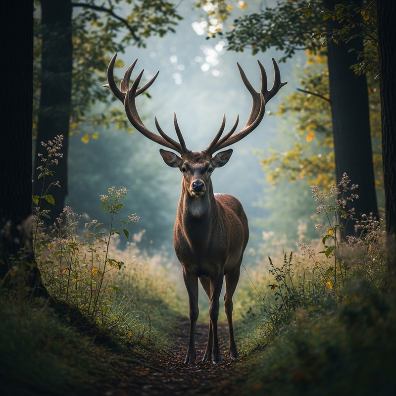 Majestic Deer in Natural Habitat | Wildlife Scene Majestic Deer in Natural Habitat | Wildlife Scene