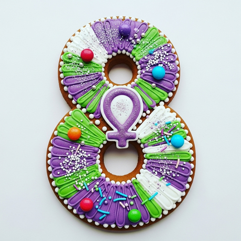 Number 8 Gingerbread Decor for Women's Day Number 8 Gingerbread Decor for Women's Day