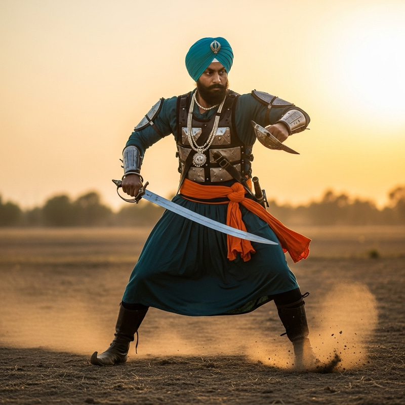 Sikh Warrior Battling - Epic Scene