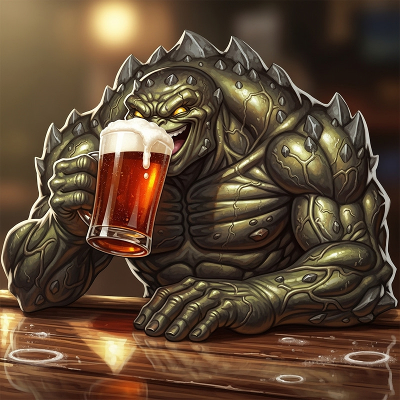 Brutal Slime Drinking Beer Brutal Slime Drinking Beer