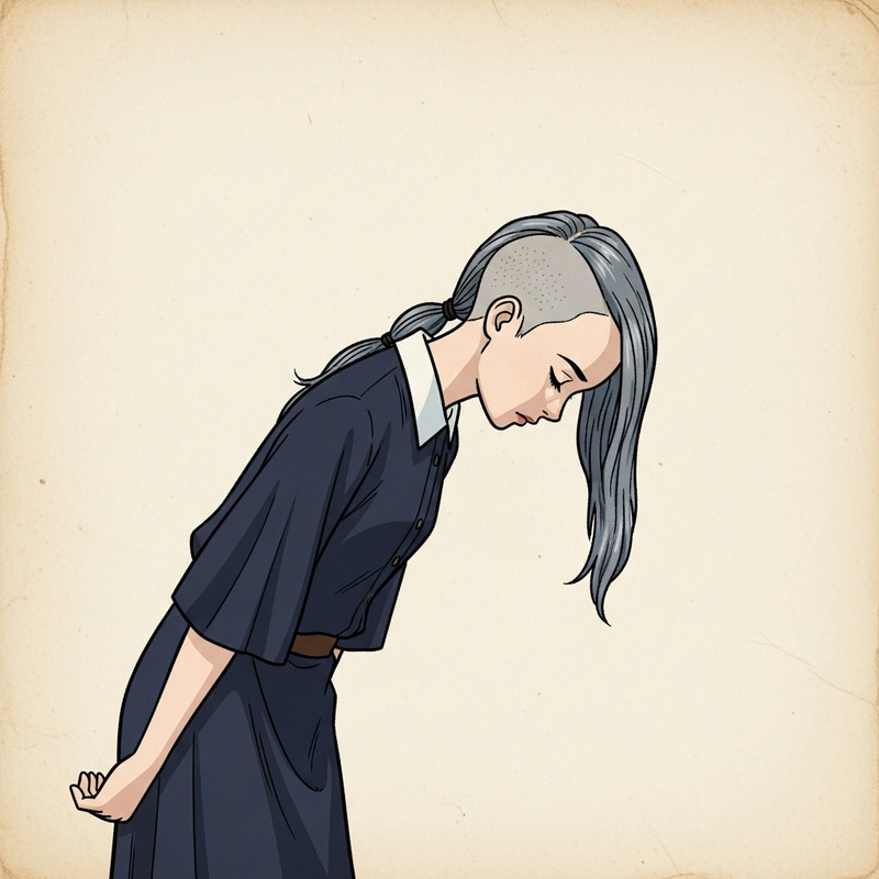 Young Girl with Undercut Hairstyle in Kentaro Moura Style Young Girl with Undercut Hairstyle in Kentaro Moura Style