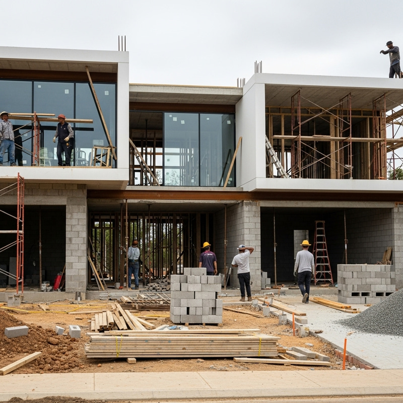 Modern House Construction: Design, Framework, Progress